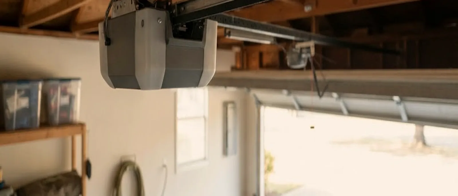 Garage door opener unit in a Meridian garage